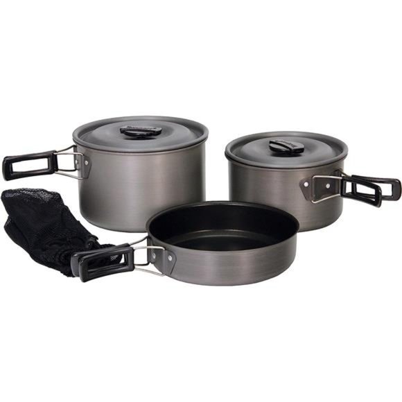 Black Ice The Scouter 5 pc Hard Anodized Camping Cookware Outdoor Cook Set